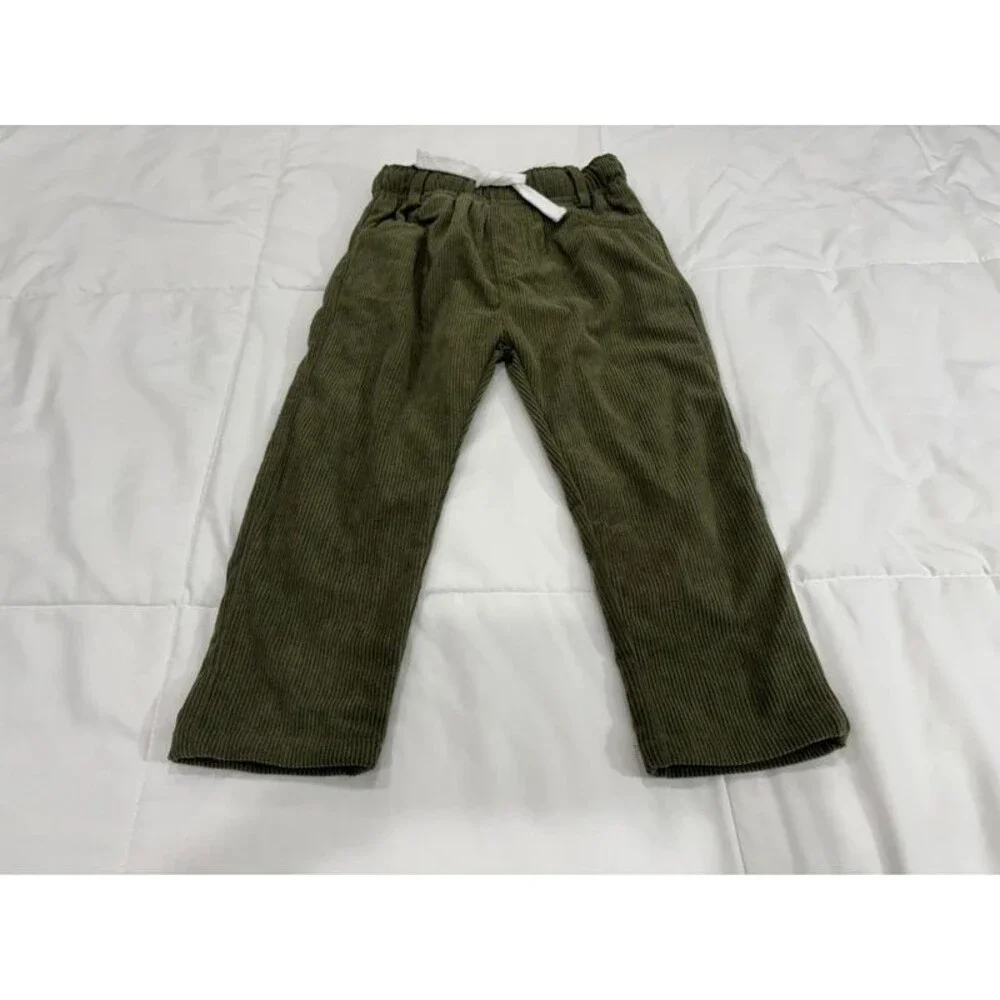Baby Boy’s Little Bipsy Collection Corduroy Size 3t -4t Khaki-Dark Green Pants